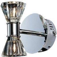 Netlighting Elisa Wall Lamp 2 Light G4 Polished Chrome NOT LEDCFL Compatible in Silver