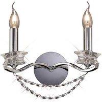 Netlighting Nydia Wall Lamp 2 Light E14 Polished ChromeCrystal in Silver