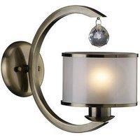 Netlighting Lincoln Wall Lamp E27 Antique BrassGlassCrystal in Bronze