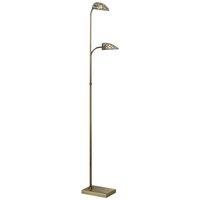 Netlighting Ashton Floor Lamp 2 Light Antique Brass Crystal in Bronze