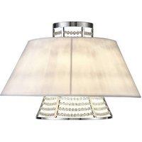 Netlighting Dav Wall Lamp with White Shade 2 Light Polished Chrome Crystal