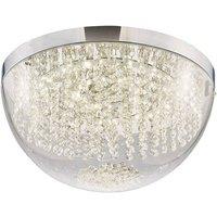 Netlighting Harper Large Flush Ceiling 21W 1600lm LED 4000K Chrome Crystal in Grey