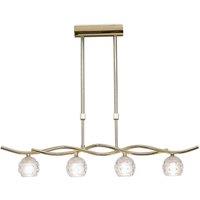 Netlighting Dali Telescopic Linear Pendant Line 4 Light G9 Polished Brass in Gold