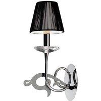 Netlighting Acanto Wall Lamp Switched 1 Light E14 Polished Chrome With Black Shade