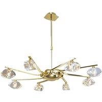 Netlighting Alfa Pendant 8 Light G9 Polished Brass in Gold