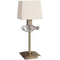 Netlighting Akira Table Lamp 1 Light E14 Antique Brass With Cream Shade