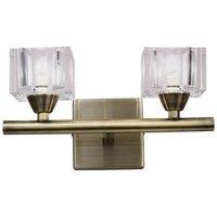Netlighting Cuadrax Wall Switched 2 Light G9 Antique Brass in Bronze