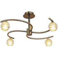 Netlighting Sphere Semi Flush 4 Light G9 Antique Brass in Bronze