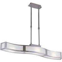 Netlighting Duna GU10 Linear Pendant 3 Light L1 SGU10 Bar Chrome White Acrylic in Grey