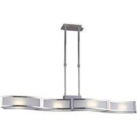 Netlighting Duna GU10 Linear Pendant 4 Light L1 SGU10 Bar Chrome White Acrylic in Grey