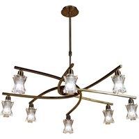 Netlighting Alaska Pendant Convertible To Semi Flush 8 Light L1SGU10 Antique Brass in Bronze
