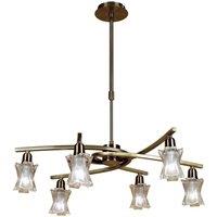 Netlighting Alaska Pendant Convertible To Semi Flush 6 Light L1SGU10 Antique Brass in Copper