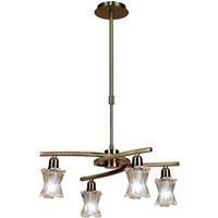 Netlighting Alaska Pendant Convertible To Semi Flush 4 Light L1SGU10 Antique Brass in Bronze