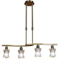 Netlighting Alaska Telescopic 4 Light L1 SGU10 Bar Antique Brass in Bronze