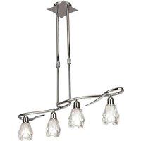 Netlighting Amel Telescopic 4 Light L1 SGU10 Bar Polished Chrome in Silver