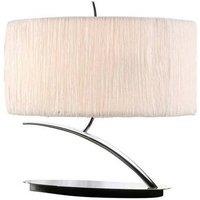 Netlighting Eve Table Lamp 2 Light E27 Small Polished Chrome with White Oval Shade