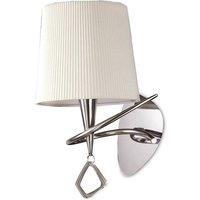 Netlighting Mara Wall Lamp Switched E14 Chrome Ivory White Shade in Grey