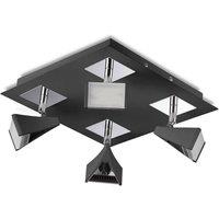 Netlighting Filippo Spot Light 4 Light LED Square 20W 1750lm Black Chrome