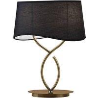 Netlighting Ninette Table Lamp 2 Light E14 Large Antique Brass With Black Shade