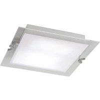 Netlighting Melbourne Square Ceiling 15W LED 1350lm Chrome Frosted White Glass in Grey