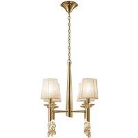 Netlighting Tiffany Pendant 4+4 Light E14+G9 French Gold Cream Shades & Crystal