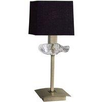 Netlighting Akira Table Lamp 1 Light E14 Antique Brass With Black Shade in Bronze