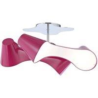 Netlighting Ora Rectangular Ceiling 2 Arm 4 Light E27 Gloss PurplePolished Chrome in Cerise