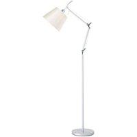 Netlighting Karis Adjustable Floor Lamp E27 Silver Chrome c w Cream Pearl Shade