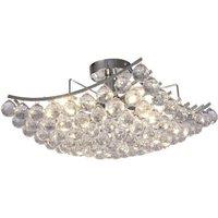Netlighting Rayne Flush Ceiling Lamp Acrylic Spheres 4 Light E14 Chrome in Grey
