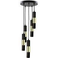 Netlighting Magnum Cluster Pendant Ceiling Light Black Gold 30cm 5x GU10