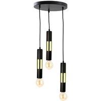 Netlighting Magnum Cluster Pendant Ceiling Light Black Gold 30cm 3x E27
