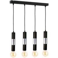 Netlighting Magnum Bar Pendant Ceiling Light Black Chrome 60cm 4x E27