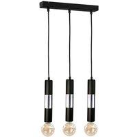 Netlighting Magnum Bar Pendant Ceiling Light Black Chrome 50cm 3x E27