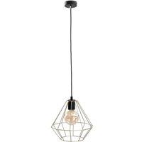 Netlighting Faro Wire Frame Pendant Ceiling Light Gold Black 29cm 1x E27