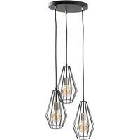 Netlighting Lex Cluster Pendant Ceiling Light Gold 32cm 3x E27 in Black