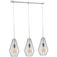 Netlighting Lex Bar Pendant Ceiling Light Silver 60cm 3x E27