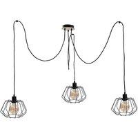 Netlighting Soho Cluster Pendant Ceiling Light Wood 3x E27 in Black