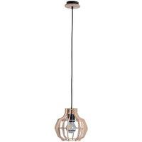 Netlighting Bento Wire Frame Pendant Ceiling Light Black Wood 28cm 1x E27 in Natural
