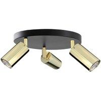 Netlighting Eye Ceiling Spotlight Clusters Black Gold 30cm 3x GU10