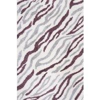 THE RUGS Moodi Abstract Design Shaggy Soft High Pile Living Room Rug & Runner in Purple | Size: 120 cm x 170 cm