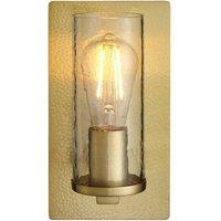 Netlighting Palermo Wall Lamp Hammered Brass Plate Textured Clear Glass in Metallic Gold
