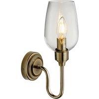 Netlighting Livorno Batten Antique Brass Plate Clear Glass in Bronze