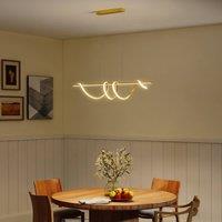 HOMCOM Pendant Light, Ceiling Light with 3 Colour Temperatures, Gold Tone