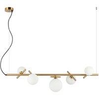 Netlighting Reverso Modern 5 Light Bar Pendant Ceiling Light G9 in Gold