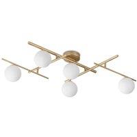 Netlighting Atlas 5 Light Globe Ceiling Light Brass in Gold