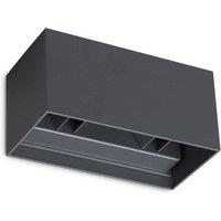 Netlighting Atom 4 Light Outdoor Up Down Wall Lamp Anthracite 2100Lm 3000K IP54 in Black