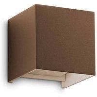 Netlighting Atom 2 Light Outdoor Up Down Wall Lamp Coffee 1050Lm 3000K IP54 in Brown