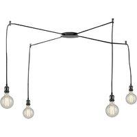 Netlighting GROOVE 4 Light Cluster Pendant Ceiling Light Copper 250cm in Black
