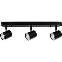Netlighting Keeper Triplex Triple Adjustable Spotlight Bar GU10 Black