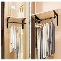 Havendro 4PCS Black Cast Iron Shelf Brackets 12 Inch Floating